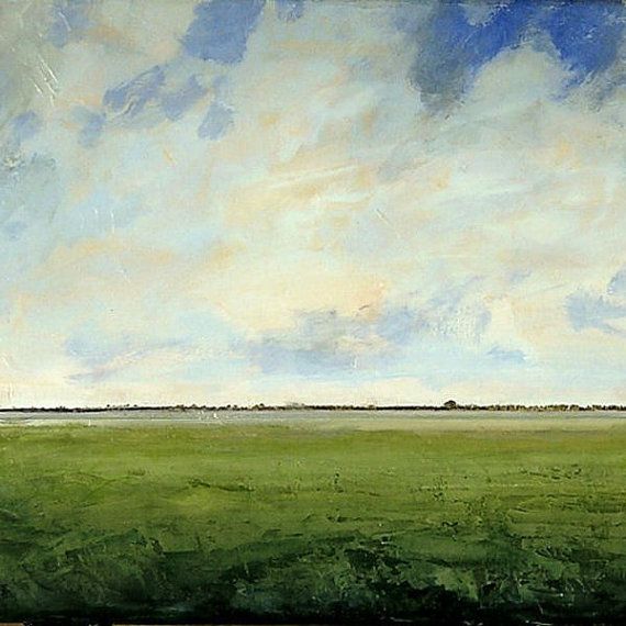 570x570 Original Oil Painting 24x24 Custom Modern Abstract Sky Cloud Field - Abstract Cloud Painting