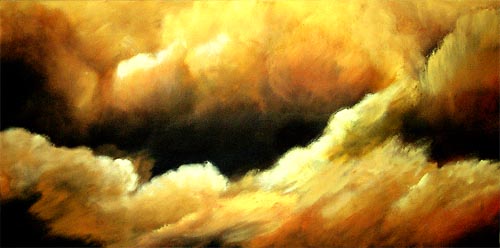 500x248 Painting - Abstract Cloud Painting