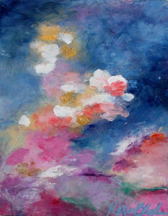 570x730 Small Abstract Cloud Painting Original By Kerriblackmanfineart I - Abstract Cloud Painting