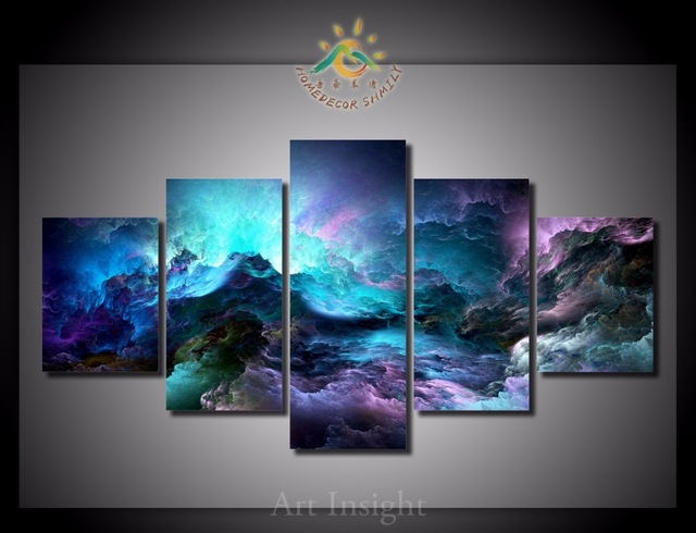 640x490 5 Piecesset Abstract Cloud Wall Art Paintings Picture Paiting - Abstract Cloud Painting