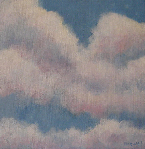 570x585 Abstract Clouds Painting Large Nursery Original Painting - Abstract Cloud Painting