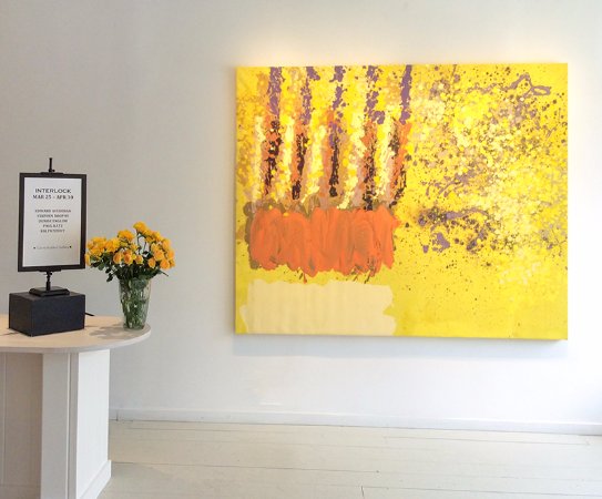 543x450 Yellow Abstract Painting C. 1980 By Color Field Painter Edward - Abstract Color Field Painting