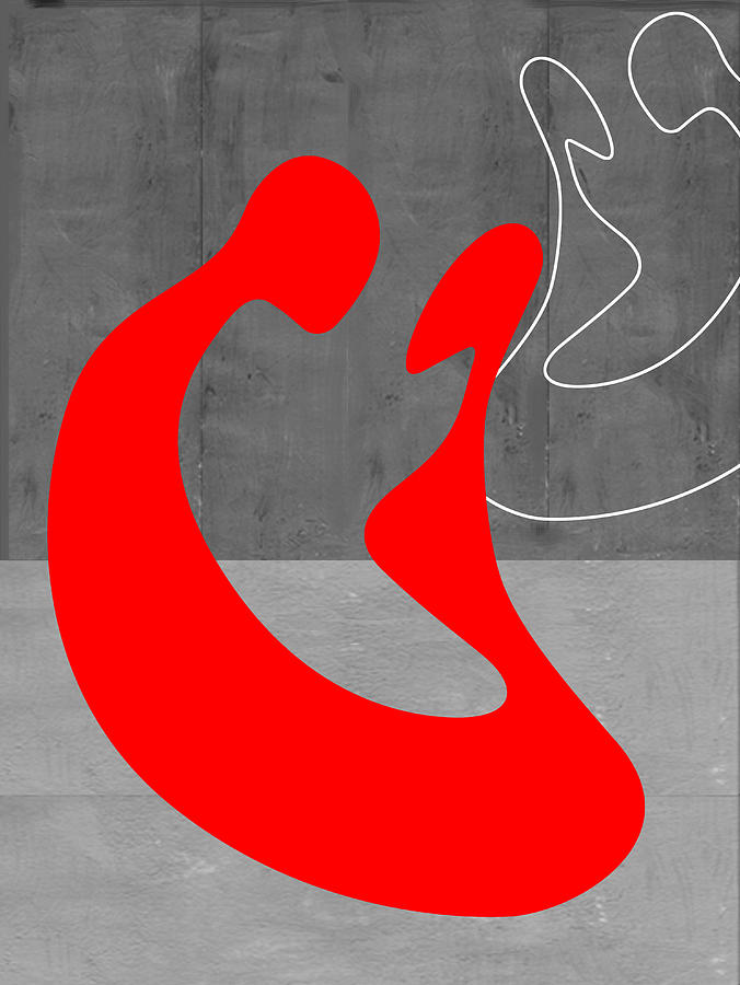 676x900 Red Couple Painting By Naxart Studio - Abstract Couple Painting