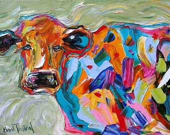 340x270 Abstract Cow Etsy - Abstract Cow Painting