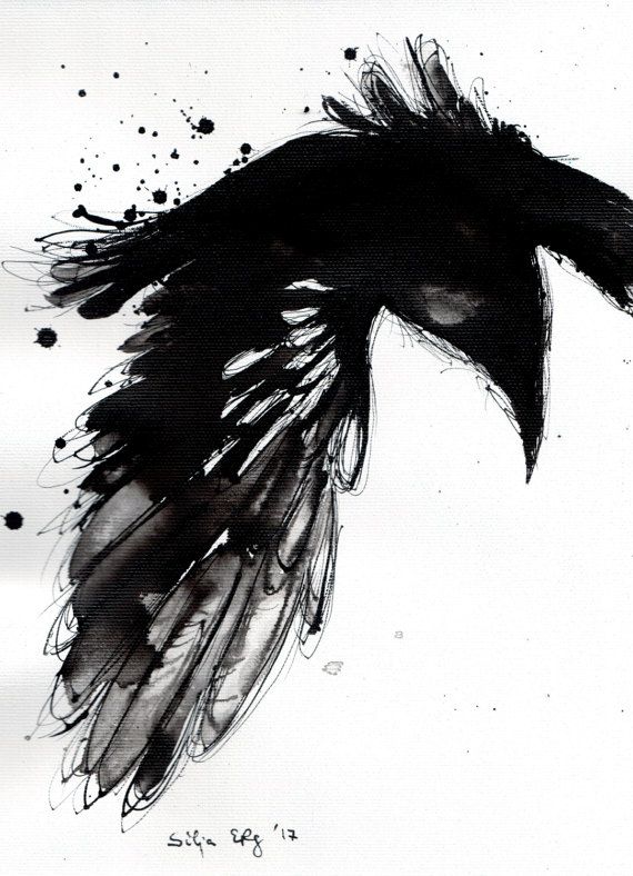 570x788 Crow Painting - Abstract Crow Painting
