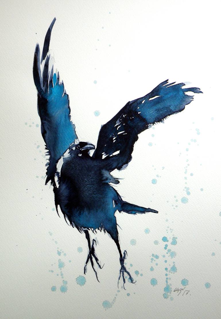 770x1113 Saatchi Art Crow Painting By Kovacs Anna Brigitta - Abstract Crow Painting