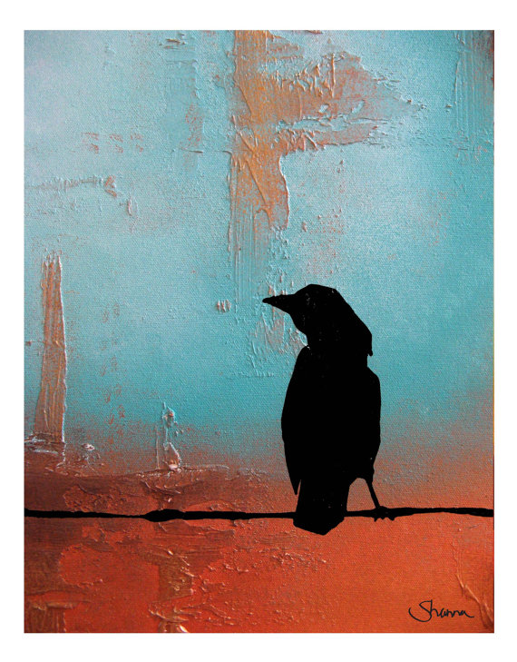 570x729 Crow - Abstract Crow Painting