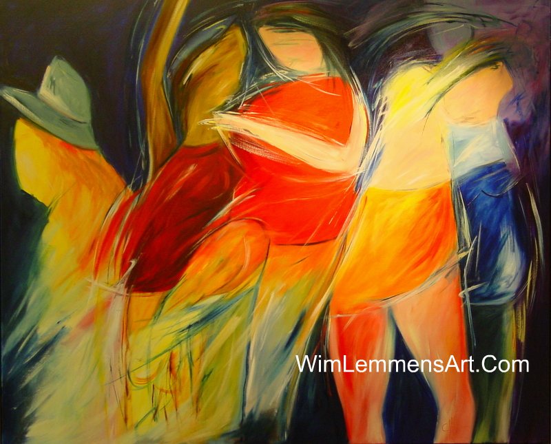 800x645 Colorful Abstract Art In The Disco - Abstract Dance Painting