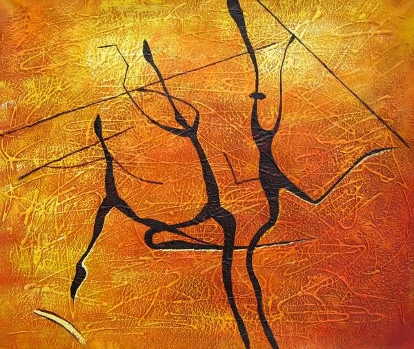 600x507 Hand Painted Oil Wall Art Outdoor Dance Home Decoration Modern - Abstract Dance Painting