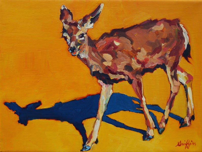 800x602 Daily Painters Abstract Gallery Colorful Contemporary Wildlife - Abstract Deer Painting