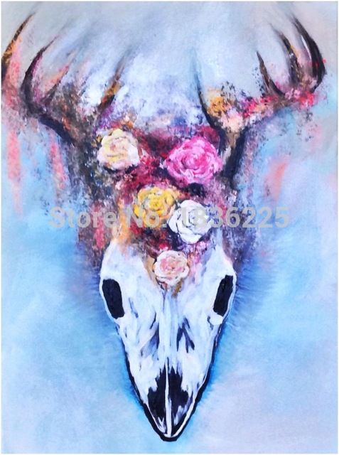 477x640 Hand Painted Deer Paintings For Living Room Decor Wall Painting - Abstract Deer Painting