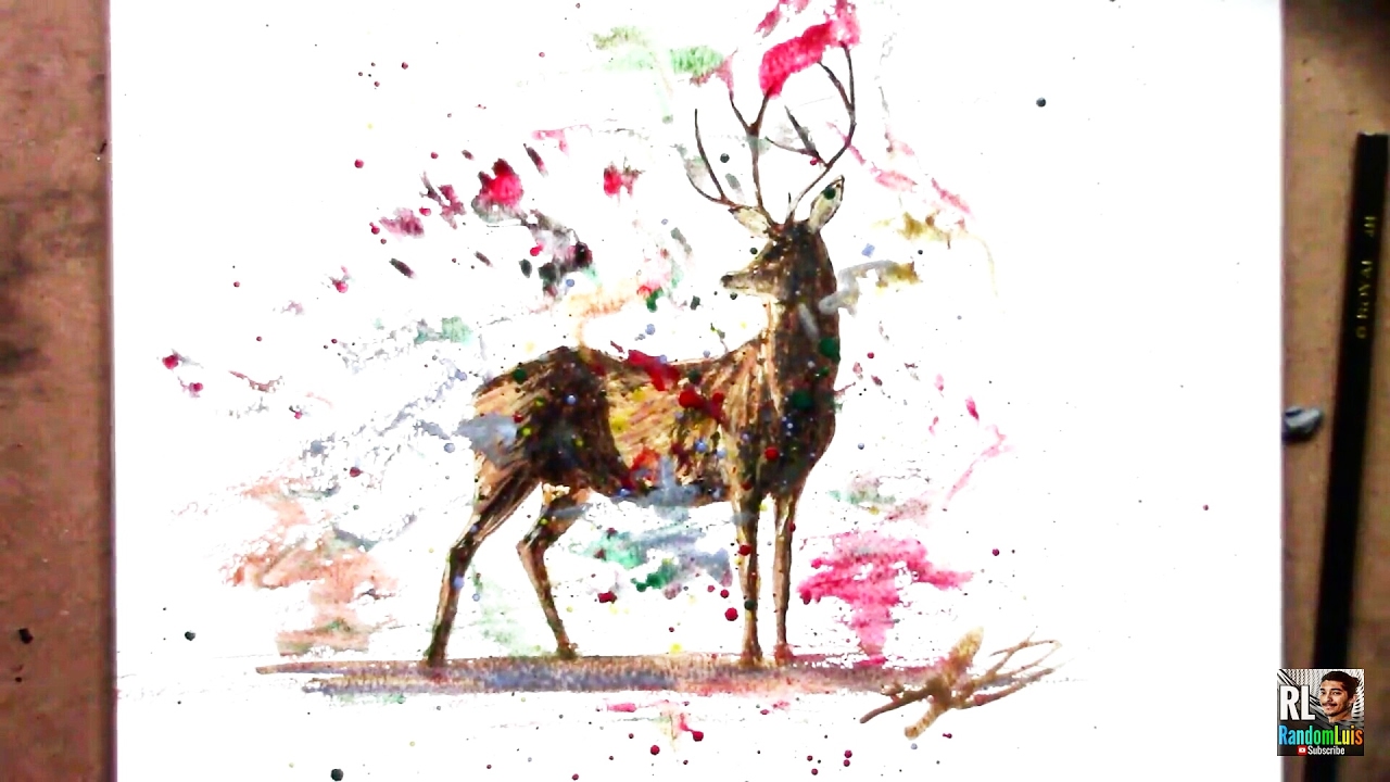1280x720 Water Color Abstract Deer Painting! - Abstract Deer Painting