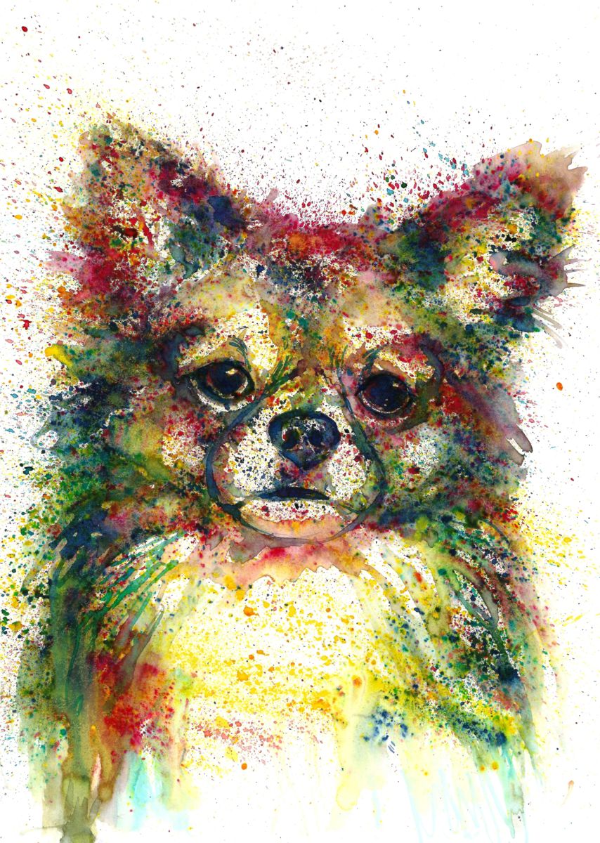 854x1200 Dog Fantasy (Natalja Picugina) - Abstract Dog Painting