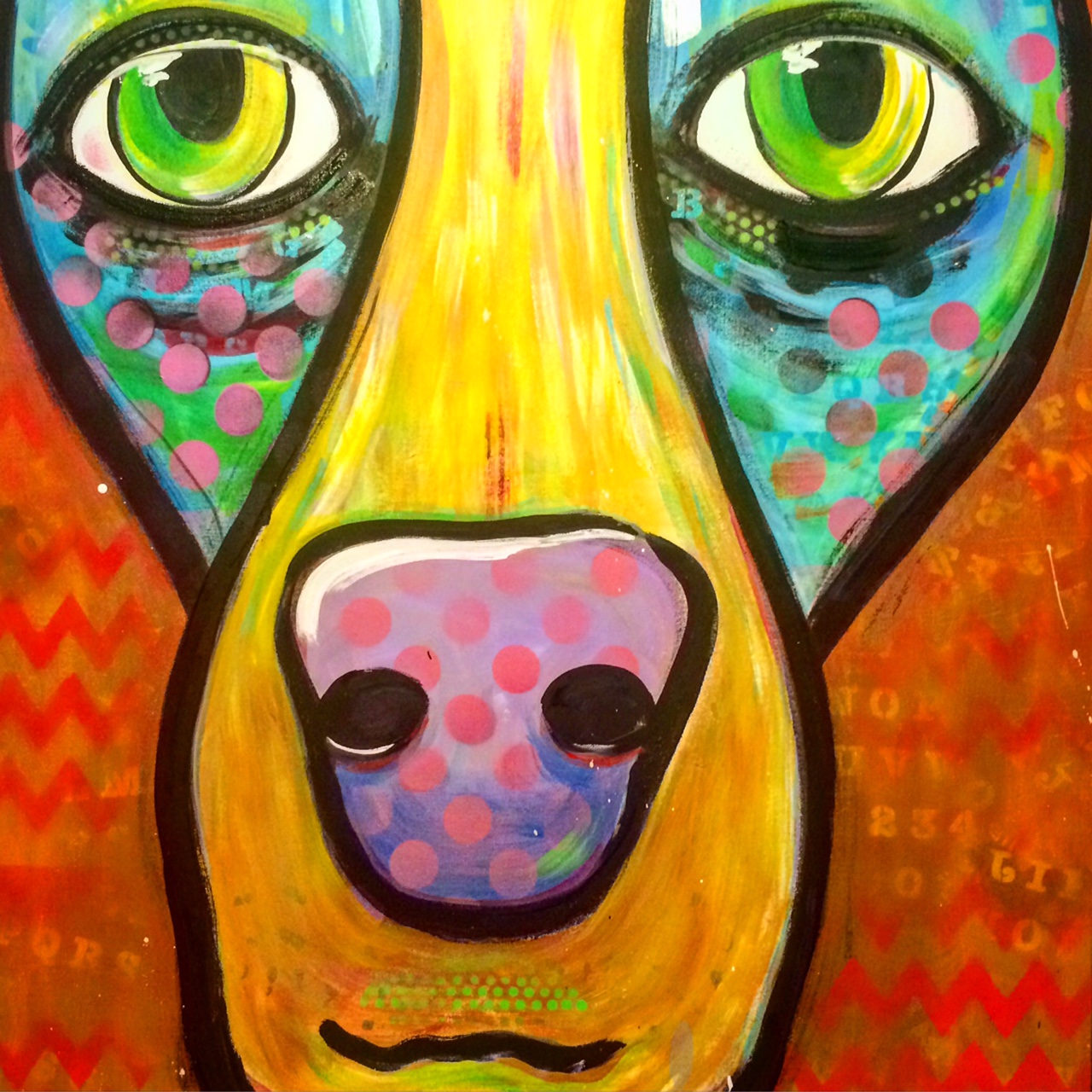 1280x1280 Paint More Cats! Abstract Dog Painting By Debbie Crawford - Abstract Dog Painting