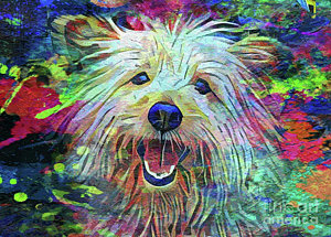 300x215 Terrior Paintings Fine Art America - Abstract Dog Painting