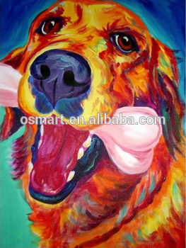 263x350 Wall Decoration Hand Painted High Quality Abstract Family Dog Oil - Abstract Dog Painting
