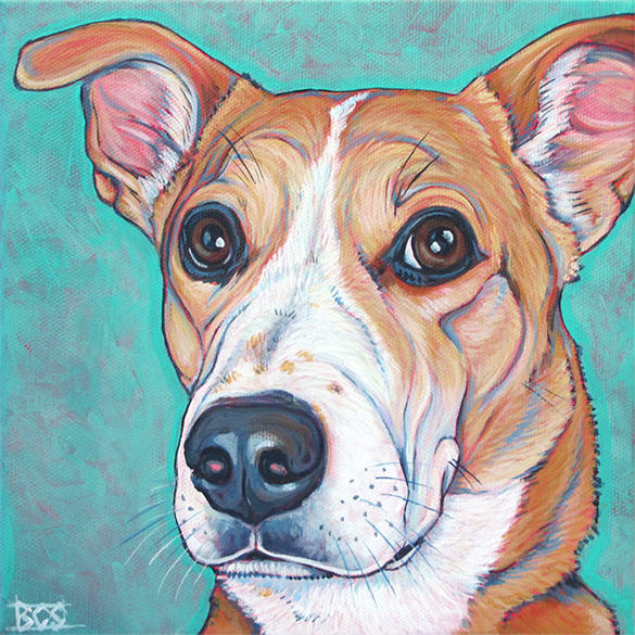 585x585 Pet Portrait Painting - Abstract Dog Painting