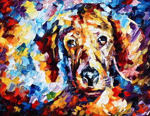 640x494 Wholesale Picture About Abstract Dog Cuadros Art Work Wall Oil - Abstract Dog Painting