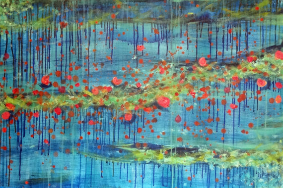 570x380 Streaming Original Abstract Acrylic Splatter And Drip Painting - Abstract Drip Painting