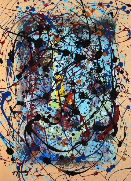 429x592 Upcycled Abstract Drip Art Painting Todd Young Recycled. Via Etsy - Abstract Drip Painting