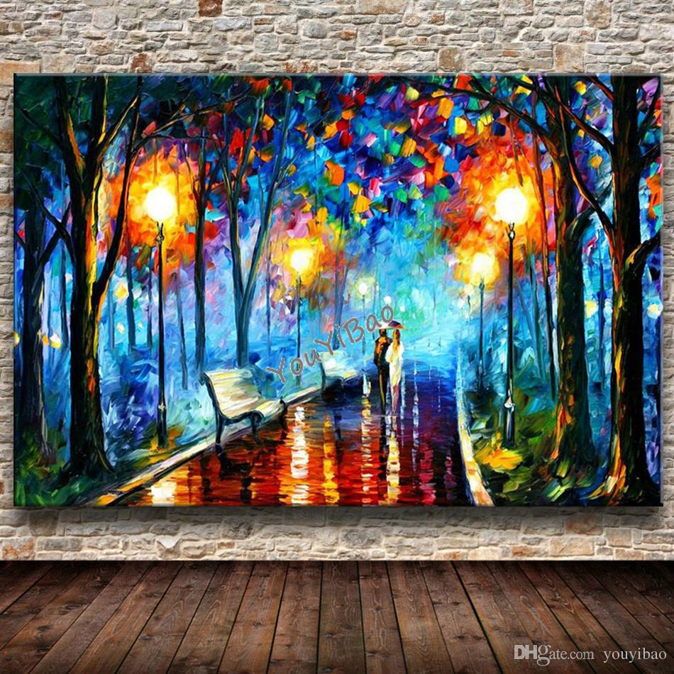 950x950 Online Cheap Modern Knife Oil Painting On Canvas Abstract Park - Abstract Drum Set Painting