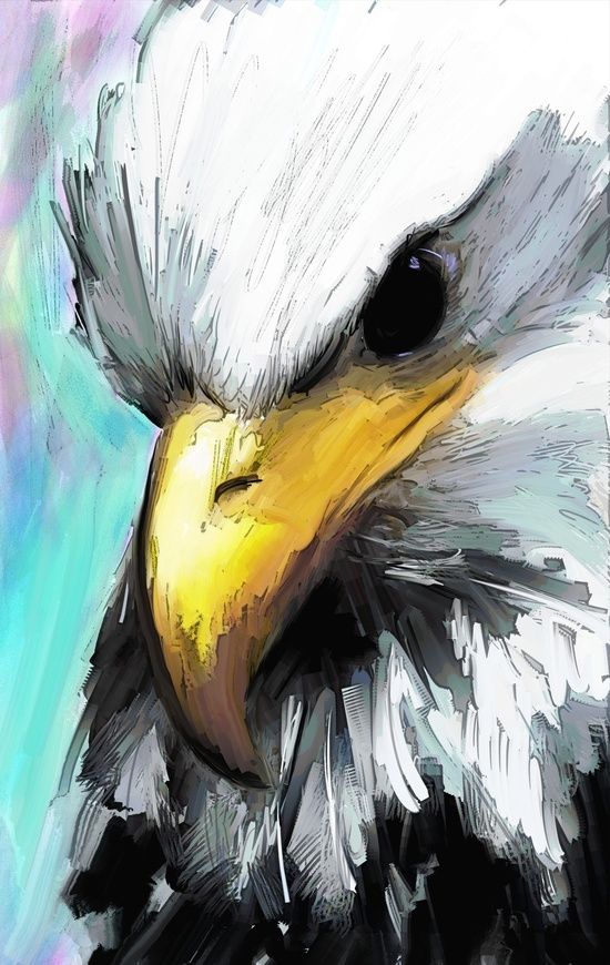 550x870 Eagle Art Print - Abstract Eagle Painting