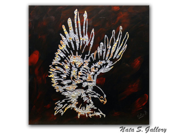 570x428 Abstract Eagle Painting Metallic Abstract Art Modern - Abstract Eagle Painting