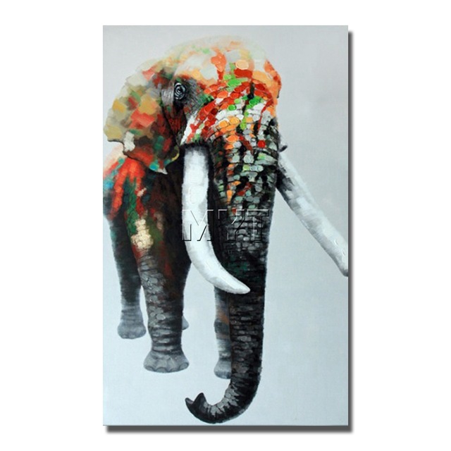 640x640 Large Size Elephant Oil Painting On Canvas Modern Wall Art Hand - Abstract Elephant Oil Painting