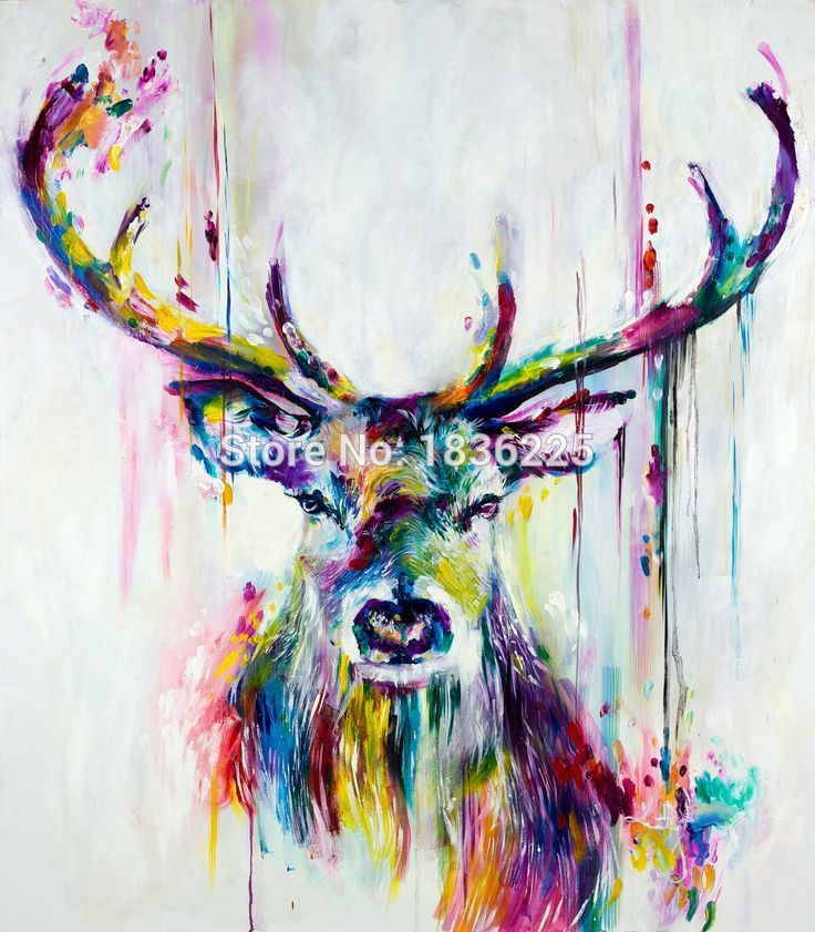 736x841 Modern Style Abstract Oil Painting Canvas Animals Painted Deer Oil - Abstract Elephant Oil Painting