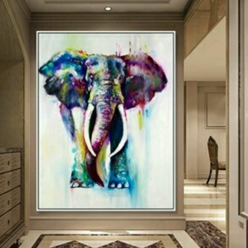 800x800 Abstract Elephant Oil Painting On Canvas No. Bde 3001 Belladonna - Abstract Elephant Oil Painting