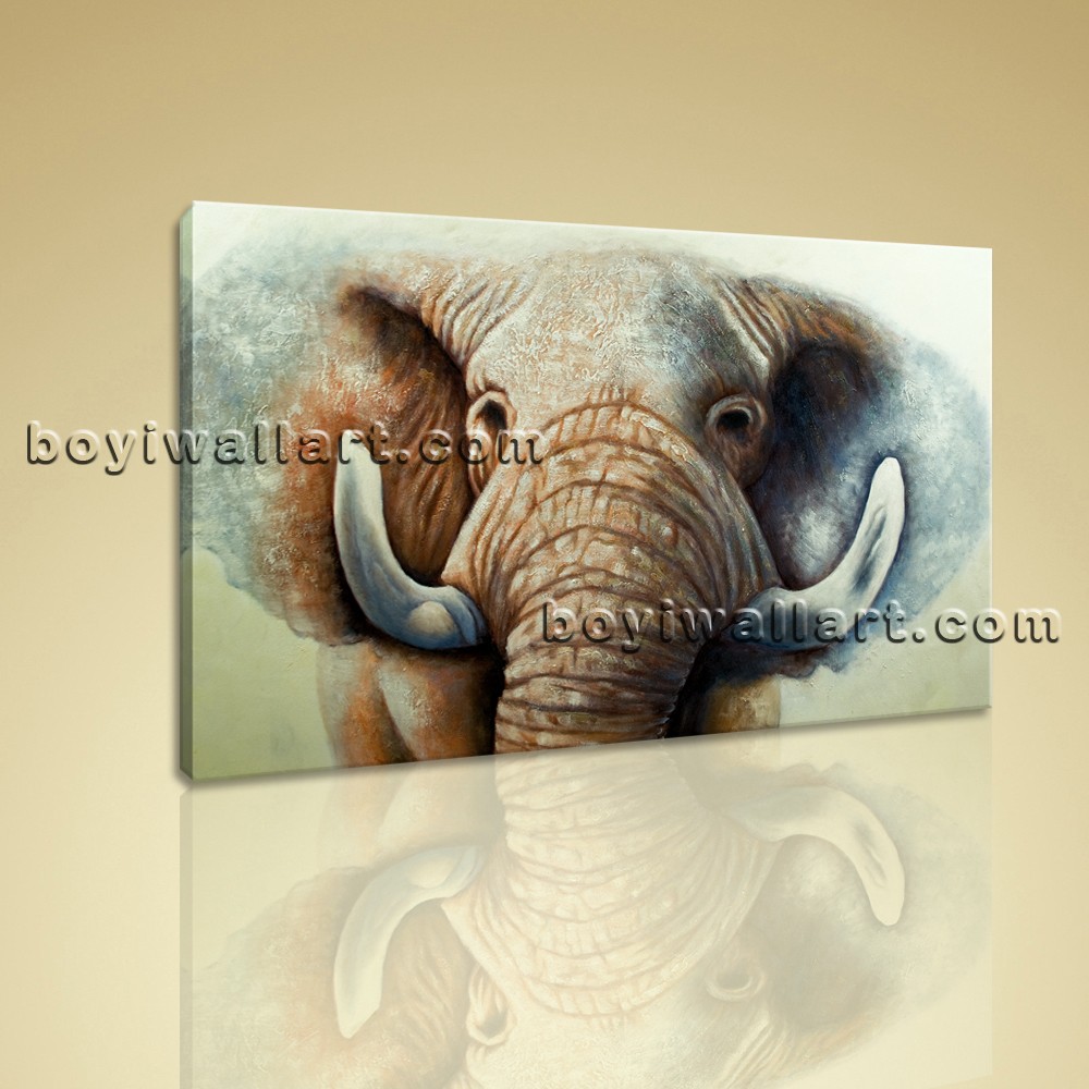 1000x1000 Large Giclee Print Of Elephant Abstract Painting On Canvas Asian - Abstract Elephant Painting