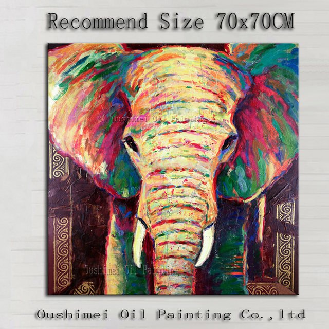 640x640 Online Shop Handmade Animals Oil Painting Hang Wall Paintings - Abstract Elephant Painting