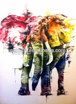 257x350 X Series Abstract Elephant Oil Painting For Living Room Decoration - Abstract Elephant Painting