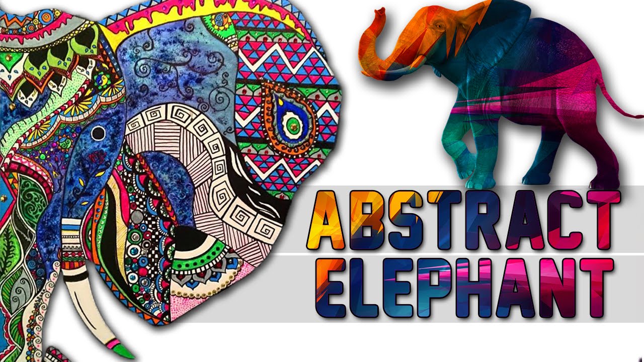 1280x720 Abstract Elephant Speed Paint (Speed Art Time Lapse) - Abstract Elephant Painting
