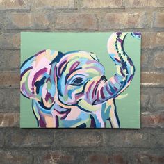 236x236 Acrylic Painting On Canvas By Lisa Fontaine. Elephant. Abstract - Abstract Elephant Painting