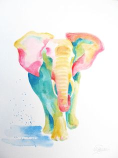236x316 Elephant Art Animal Watercolor Painting - Abstract Elephant Painting Watercolor