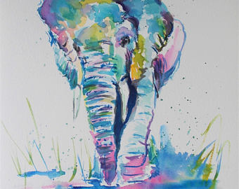 Abstract Elephant Painting Watercolor at PaintingValley.com | Explore ...