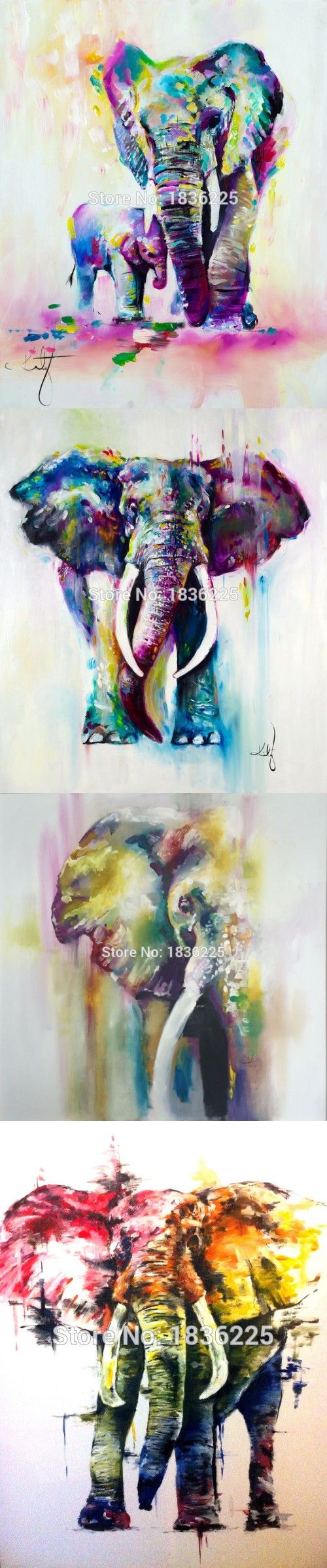 500x2392 Saatchi Art Artist Kovacs Anna Brigitta Painting, Sold - Abstract Elephant Painting Watercolor
