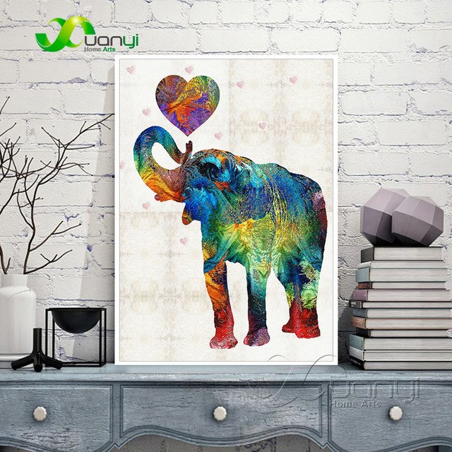 640x640 Abstract Watercolor Elephants Paintings Home Decor Canvas Art - Abstract Elephant Painting Watercolor