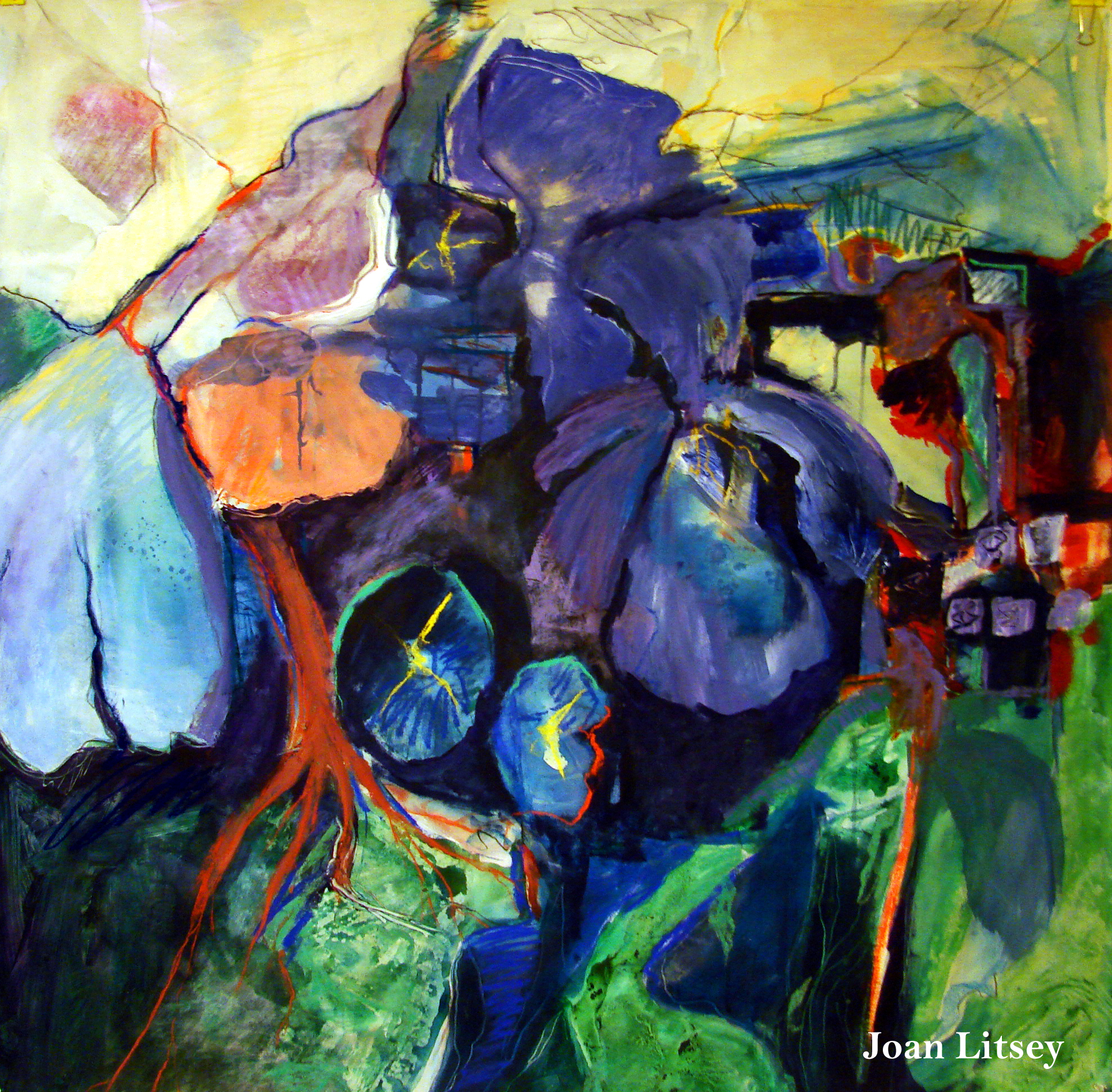 1980x1944 Joan Litsey Abstract Expressionism Flowers Ii. Expressionisme - Abstract Expressionist Painting