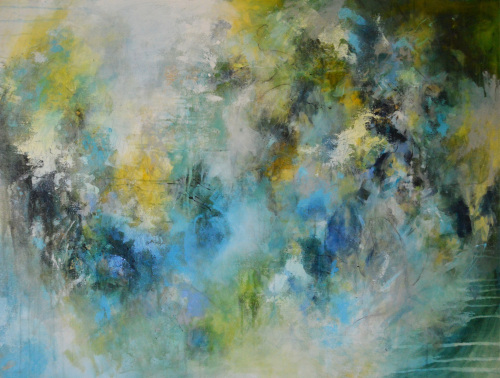 500x378 Large Green Abstract Expressionist Painting Modern Contemporary - Abstract Expressionist Painting