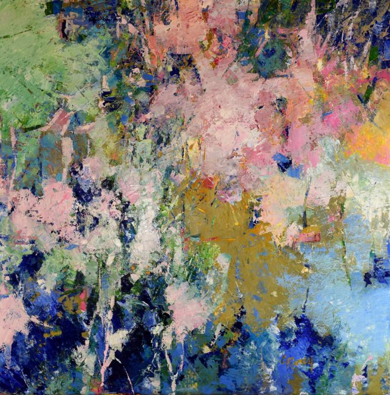 770x781 Saatchi Art Melody In Rose Garden, Abstract Expressionism - Abstract Expressionist Painting