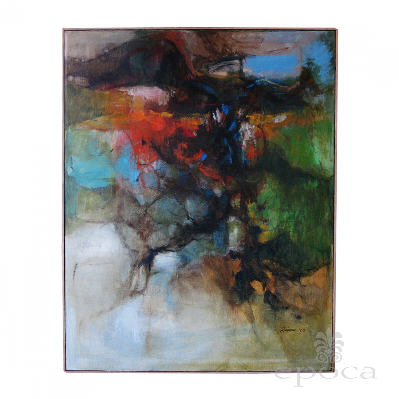 1400x1400 A Large American 1960's Abstract Expressionist Painting Signed - Abstract Expressionist Painting