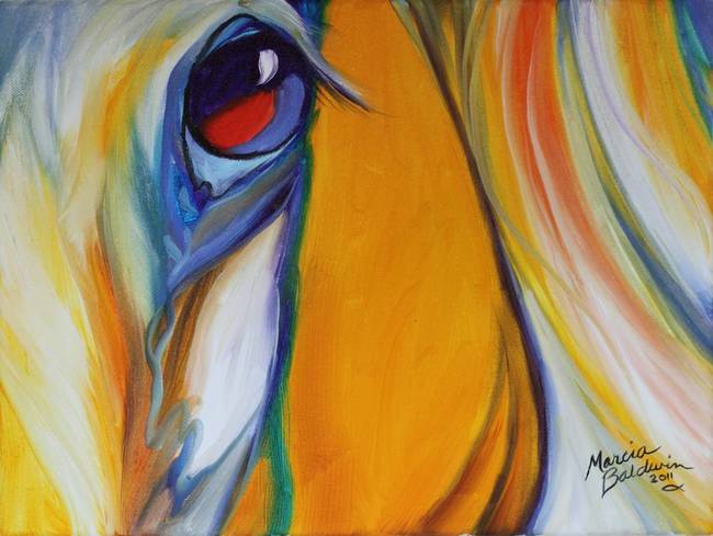 650x489 Equine Abstract Eye Of Beauty By Marcia Baldwin - Abstract Eye Painting