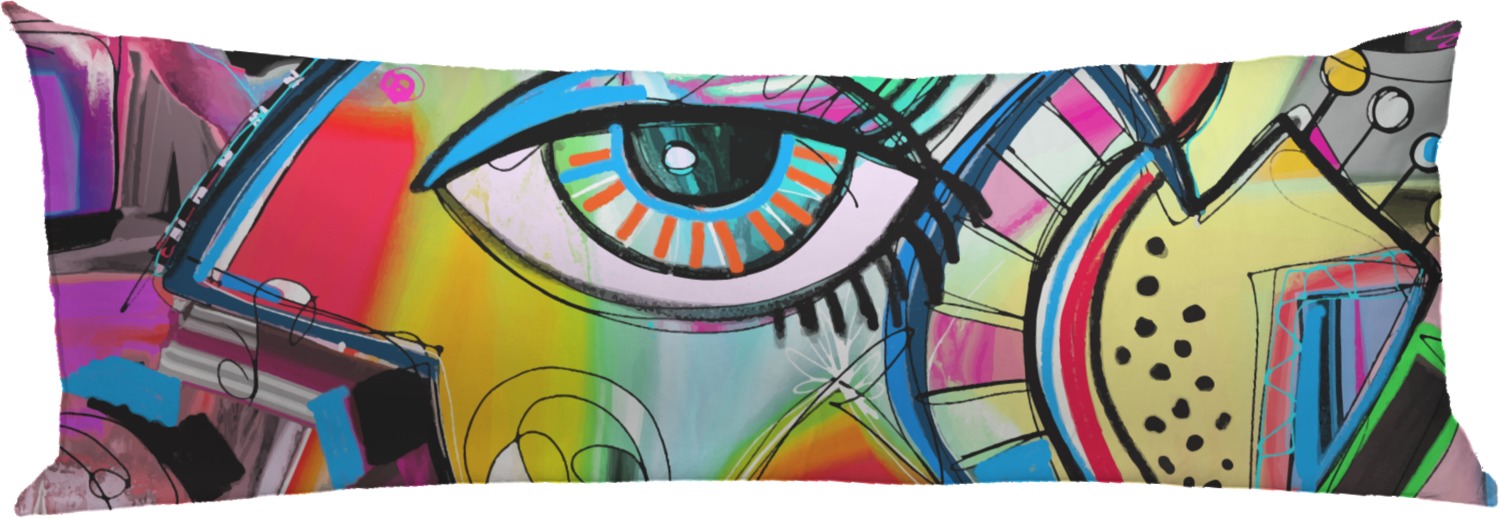1500x518 Abstract Eye Painting Body Pillow Case - Abstract Eye Painting
