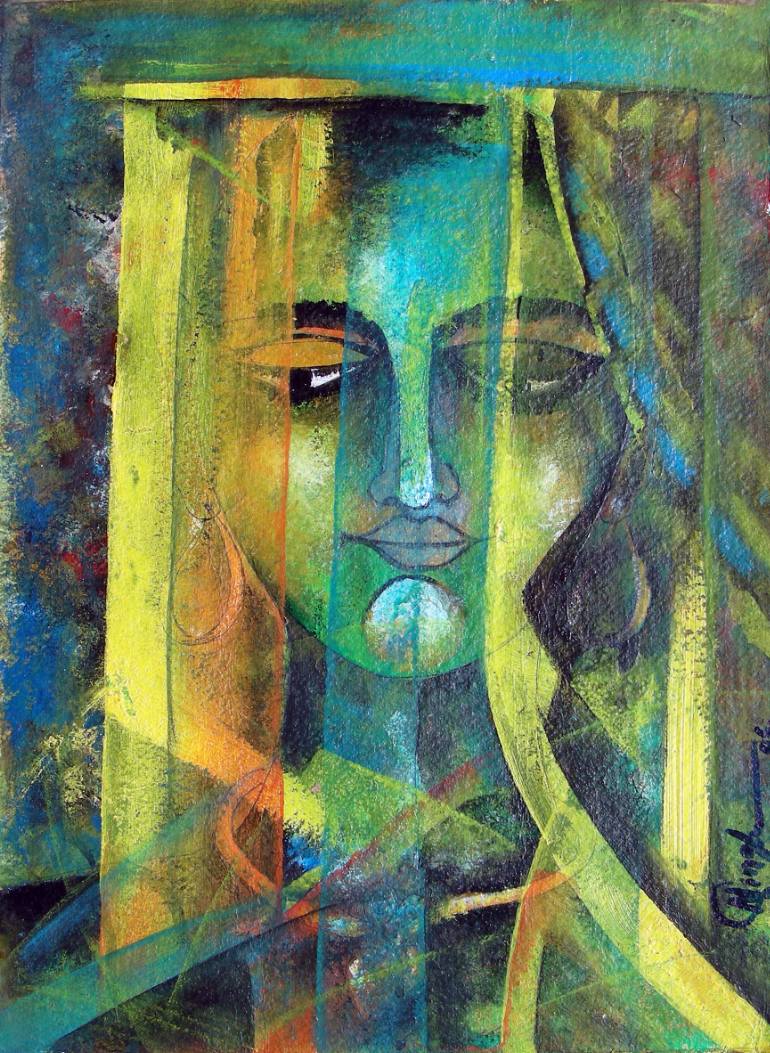 770x1053 Saatchi Art Abstract Face Painting By M Singh - Abstract Face Painting