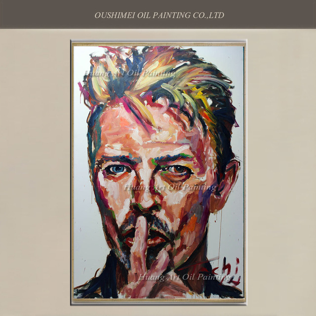 640x640 Hand Painted Modern David Bowie Face Character Oil Painting Wall - Abstract Face Painting On Canvas