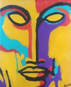244x300 Original Painting Abstract Face - Abstract Face Painting On Canvas