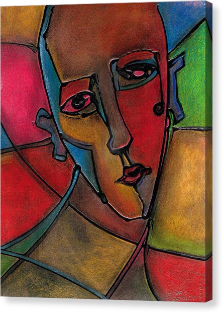 444x622 Colorful Abstract Face Painting By Chris Bradley - Abstract Face Painting On Canvas