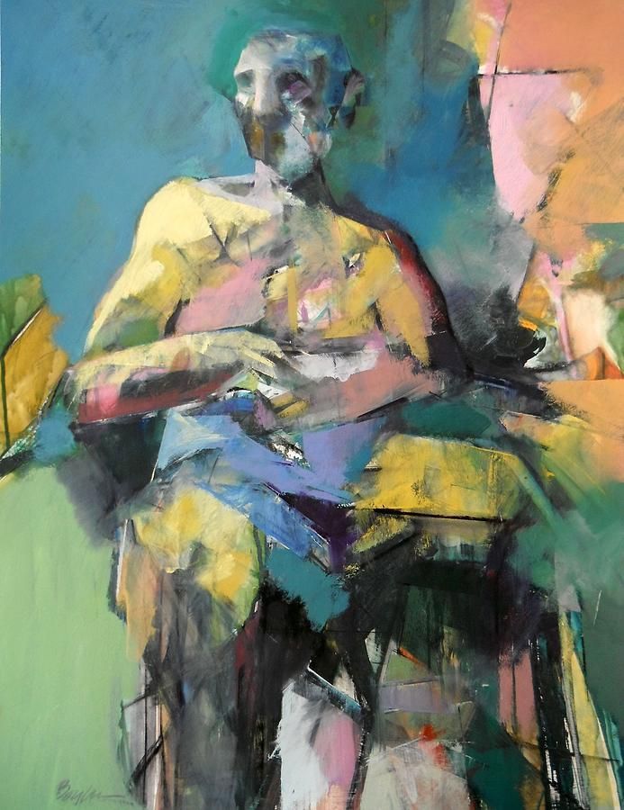 693x900 Seated Abstract Figure, Daniel Boylan, - Abstract Figure Painting